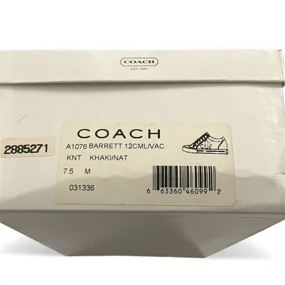 Coach Barrett Sneakers in Khaki/Natural Size 7.5 - Picture 9 of 9